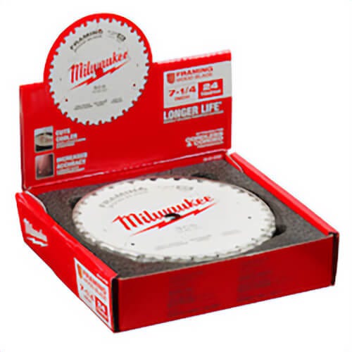 Milwaukee® 48-41-0720 Framing Thin Kerf Circular Saw Blade, 7-1/4 in dia, 5/8 in Arbor, Carbide Blade, 24 Teeth