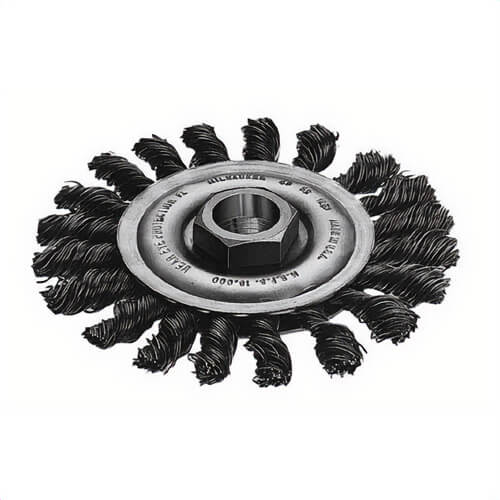Milwaukee® 48-52-5030 Wheel Brush, 4 in dia Brush, 0.023 in dia Full Cable Twist Knot Filament/Wire, 5/8-11 Arbor Hole