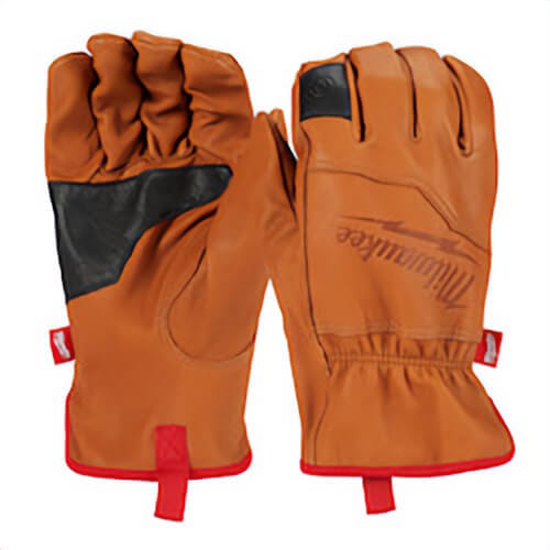 Milwaukee® 48-73-0014 Goatskin Leather Work Gloves, Reinforced Palm, Comfortable Leather, Grain Leather, Brown, 2XL