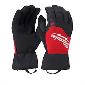 Milwaukee® 48-73-0034 Winter Performance Work Gloves, Finger Tip Style, Waterproof and Windproof Layer, Black/Red, 2XL