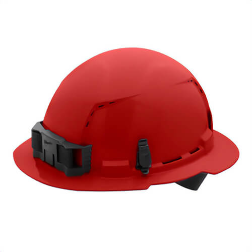 Milwaukee® 48-73-1209 Bolt™ Full Brim Hard Hat with 4-Point Ratcheting Suspension, Vented Class C, Red