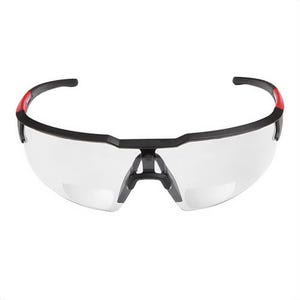 Milwaukee® 48-73-2203 Magnified Safety Glasses, Anti-Scratch, Clear Lens, Black, Plastic Frame, Polycarbonate Lens