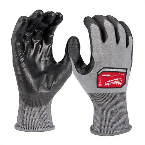 Milwaukee® 48-73-8742B 48-73 General Purpose Gloves, L, Polyurethane Palm, Gray, Resists: Cut Resistant