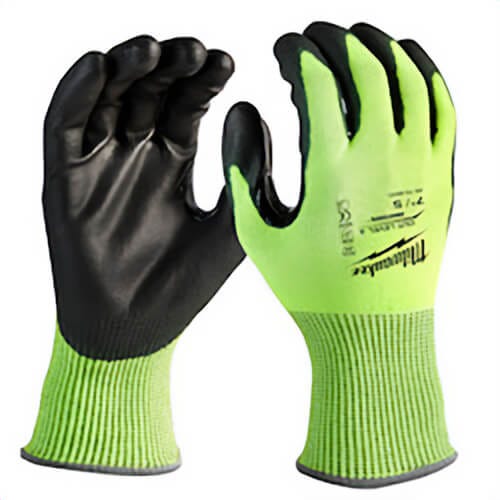 Milwaukee® 48-73-8940 High Visibility Cut-Resistant Gloves, S, Nitrile Coating, Polyurethane, Knit Cuff, Resists: Abrasion, Cut, Puncture and Tear