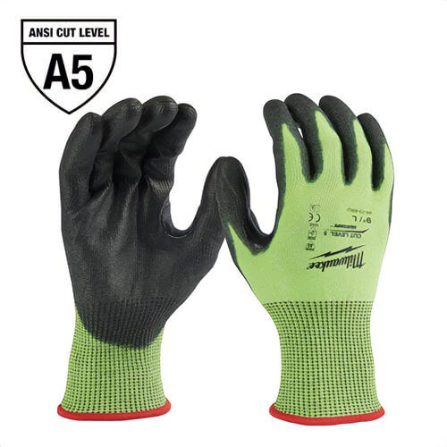 Milwaukee® 48-73-8952B Breathable Unisex Cut-Resistant Gloves, L, Nitrile Coating, Nitrile/Polyurethane, Elastic Knit Cuff