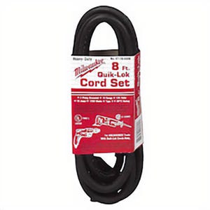 Milwaukee® 48-76-4008 Quik-Lok™ Extension Cord, 120 VAC, 10 A, 18 AWG, NEMA 1-15P