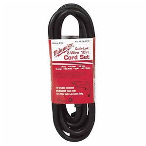Milwaukee® 48-76-5010 Quik-Lok™ 2-Wire Extension Cord, 125 VAC, 13 A, 16 AWG, NEMA 1-15P