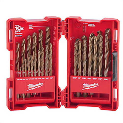 Milwaukee® Red Helix™ 48-89-2332 Drill Bit Set, 1/16 in Min Drill Bit, 1/2 in Max Drill Bit, 135°  Drill Point Angle, 29 pc, Cobalt