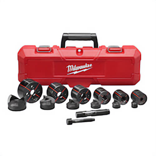 Milwaukee® M18™ Exact™ 49-16-2693 Knockout Punch Set, 10 ga Mild Steel, 12 ga Stainless Steel Capacity, 14 pc, 1/2 to 2 in Conduit/Pipe, Mild Steel