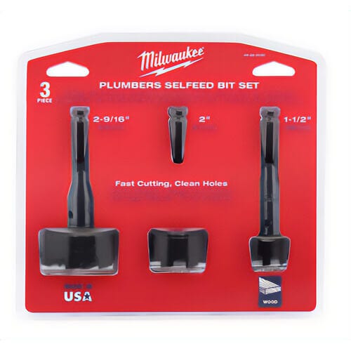 Milwaukee® 49-22-0030 Self-Feed Bit Kit, 1-3/8 in Minimum Drill Bit, 2-9/16 in Maximum Drill Bit, 3 pc