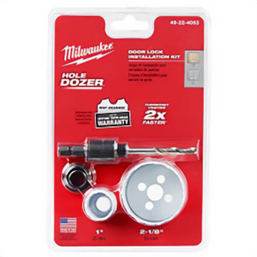Milwaukee® 49-22-4063 Hole Dozer™ Ice Hardened™ Door Lock Hole Saw Kit, 5 pc, for use with 49-56-7210, 49-56-7240