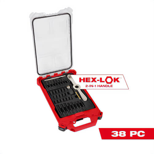 Milwaukee® 49-22-5603 Metric Tap and Die Packout™ Set with Hex-Lok™ 2-in-1 Handle, 38 pc