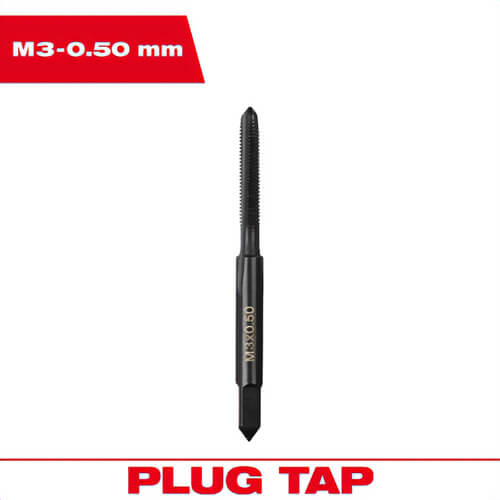 Milwaukee® 49-57-5111 Straight Flute Plug Tap, M3 x 0.50 mm