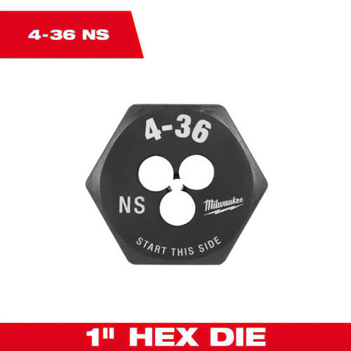Milwaukee® 49-57-5307 SAE 1 in Hex Threading Die, #4 - 36 NS