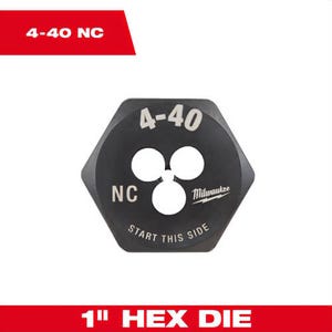 Milwaukee® 49-57-5308 SAE 1 in Hex Threading Die, #4 - 40 NC