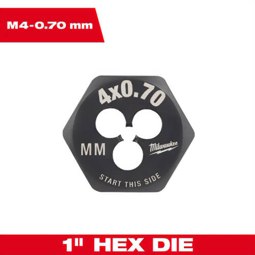Milwaukee® 49-57-5319 Metric 1 in Hex Threading Die, M4 x 0.70 mm