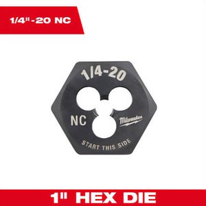 Milwaukee® 49-57-5334 SAE 1 in Hex Threading Die, 1/4 in - 20 NC