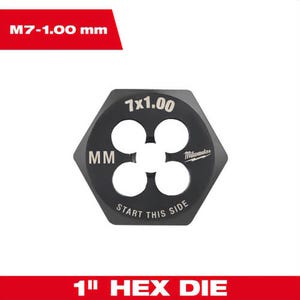 Milwaukee® 49-57-5341 Metric 1 in Hex Threading Die, M7 x 1.00 mm
