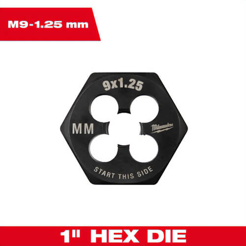Milwaukee® 49-57-5347 Metric 1 in Hex Threading Die, M9 x 1.25 mm