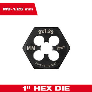 Milwaukee® 49-57-5347 Metric 1 in Hex Threading Die, M9 x 1.25 mm