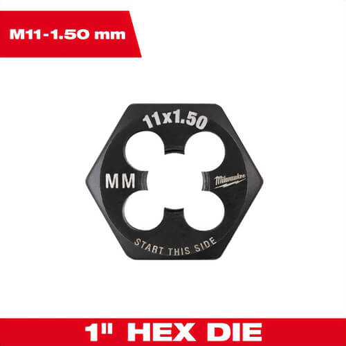 Milwaukee® 49-57-5356 Metric 1 in Hex Threading Die, M11 x 1.50 mm