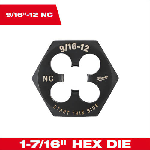 Milwaukee® 49-57-5365 Threading Die, 1-7/16 in Hex, 9/16 in - 12 NC