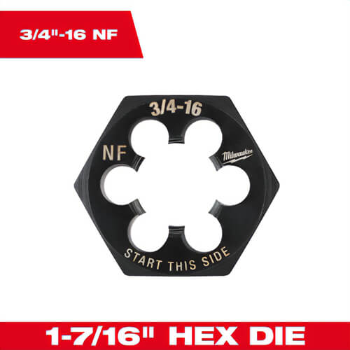 Milwaukee® 49-57-5378 Threading Die, 1-7/16 in Hex, 3/4 in - 16 NF