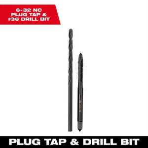 Milwaukee® 49-57-5515 Straight Flute Plug Tap and #36 Drill Bit, #6 - 32 NC