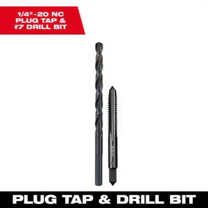 Milwaukee® 49-57-5534 Straight Flute Plug Tap and #7 Drill Bit, 1/4 in - 20 NC