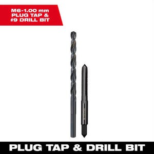 Milwaukee® 49-57-5536 Metric Straight Flute Plug Tap and #9 Drill Bit, M6 x 1.00 mm