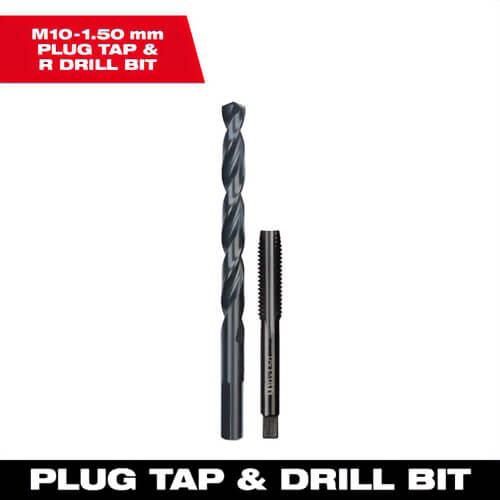 Milwaukee® 49-57-5554 Metric Straight Flute Plug Tap and R Drill Bit, M10 x 1.50 mm