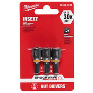 Milwaukee® Shockwave™ 49-66-4513 Impact Duty Magnetic Insert Nut Driver, 5/16 in Drive, Proprietary Steel, 5/16 in Hex