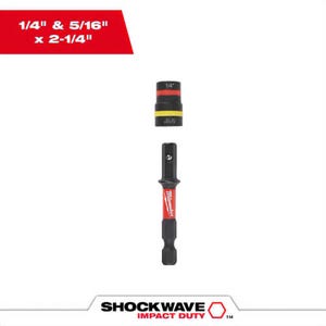 Milwaukee® 49-66-4542 ShockWave™ Impact Duty™ Quik-Clear™ 2-in-1 Magnetic Nut Driver, 1/4 in and 5/16 in