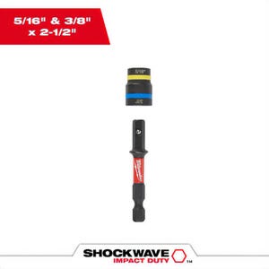 Milwaukee® 49-66-4543 ShockWave™ Impact Duty™ Quik-Clear™ 2-in-1 Magnetic Nut Driver, 5/16 in and 3/8 in