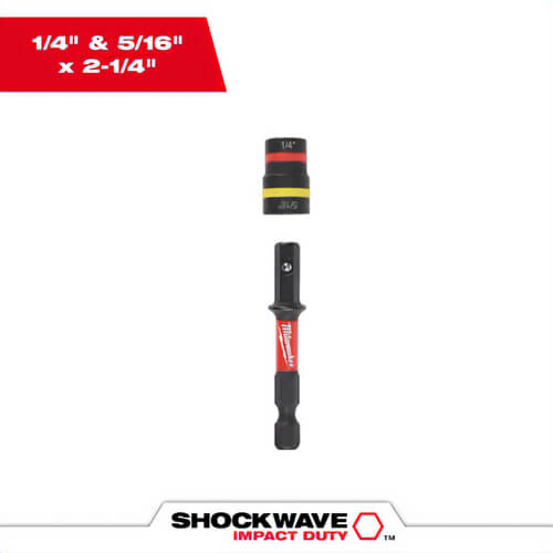 Milwaukee® 49-66-4742 ShockWave™ Impact Duty™ Quik-Clear™ 2-in-1 Magnetic Nut Driver, 1/4 in and 5/16 in, 25 pk