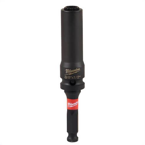 Milwaukee® 49-66-5119 ShockWave™ Lineman 2-in-1 Socket, 1/2 in Hex x Square Drive, 3/8 x 1/2 in, 12 Points