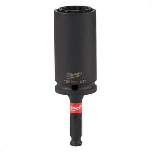Milwaukee® 49-66-5124 ShockWave™ Lineman 2-in-1 Socket, 1/2 in Hex x Square Drive, 15/16 x 1-1/8 in, 12 Points