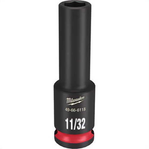 Milwaukee® 49-66-6118 ShockWave™ Impact Duty™ Socket, 3/8 in Hex Drive, 11/32 in Deep Socket, 6 Points