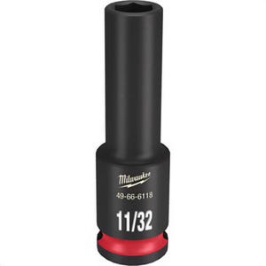 Milwaukee® 49-66-6118 ShockWave™ Impact Duty™ Socket, 3/8 in Hex Drive, 11/32 in Deep Socket, 6 Points