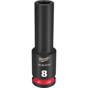 Milwaukee® 49-66-6150 ShockWave™ Impact Duty™ Socket, 3/8 in Hex Drive, 8 mm Deep Socket, 6 Points