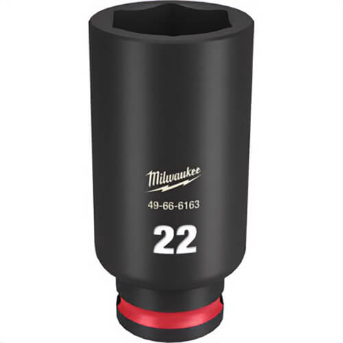 Milwaukee® 49-66-6163 ShockWave™ Impact Duty™ Socket, 3/8 in Hex Drive, 22 mm Deep Socket, 6 Points