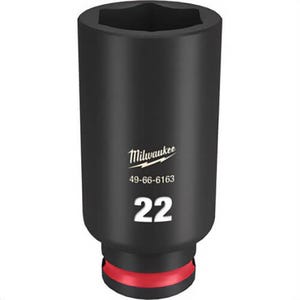 Milwaukee® 49-66-6163 ShockWave™ Impact Duty™ Socket, 3/8 in Hex Drive, 22 mm Deep Socket, 6 Points