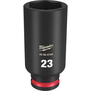 Milwaukee® 49-66-6164 ShockWave™ Impact Duty™ Socket, 3/8 in Hex Drive, 23 mm Deep Socket, 6 Points