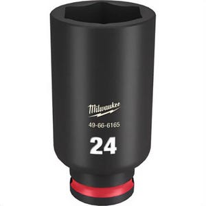 Milwaukee® 49-66-6165 ShockWave™ Impact Duty™ Socket, 3/8 in Hex Drive, 24 mm Deep Socket, 6 Points