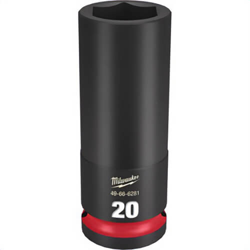 Milwaukee® 49-66-6281 ShockWave™ Impact Duty™ Socket, 1/2 in Hex Drive, 20 mm Deep Socket, 6 Points
