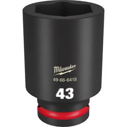 Milwaukee® 49-66-6418 ShockWave™ Impact Duty™ Socket, 3/4 in Hex Drive, 43 mm Deep Socket, 6 Points