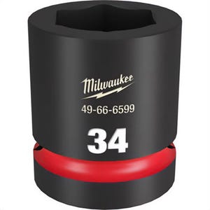 Milwaukee® 49-66-6599 ShockWave™ Impact Duty™ Socket, 1 in Hex Drive, 34 mm Standard Socket, 6 Points