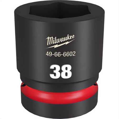 Milwaukee® 49-66-6602 ShockWave™ Impact Duty™ Socket, 1 in Hex Drive, 38 mm Standard Socket, 6 Points