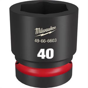 Milwaukee® 49-66-6603 ShockWave™ Impact Duty™ Socket, 1 in Hex Drive, 40 mm Standard Socket, 6 Points