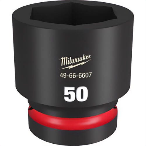 Milwaukee® 49-66-6607 ShockWave™ Impact Duty™ Socket, 1 in Hex Drive, 50 mm Standard Socket, 6 Points